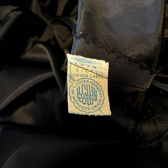 60s Vintage Black Lace Half Sleeve Midi Fit and Flare Cocktail Dress Size S - Picture 7 of 7